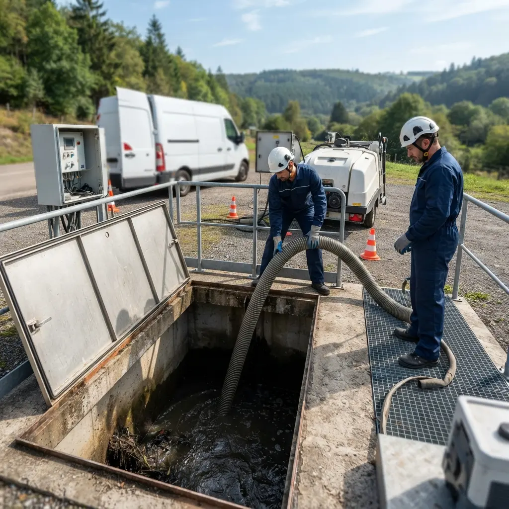 Notre méthode de curage de poste de relevage à Bogny-sur-Meuse