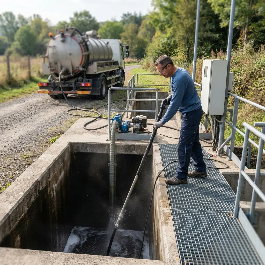 Comment notre équipe réalise le curage poste de relevage à Behren-lès-Forbach