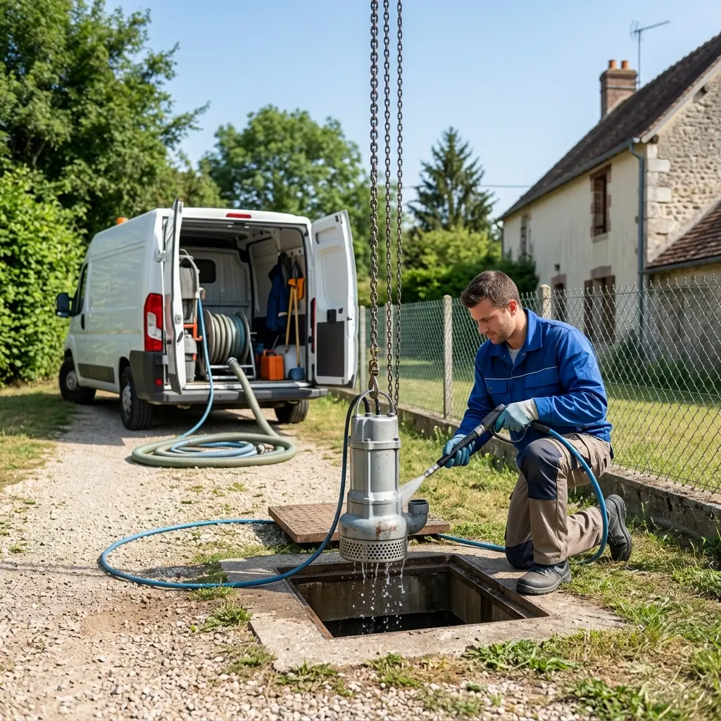 Curage poste de relevage Chailly-en-Bière (77930)