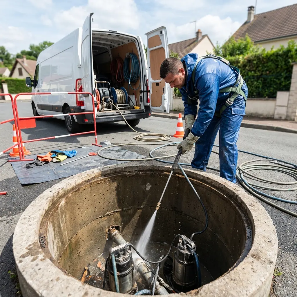 Comment nous procédons pour un curage de poste à Luzarches