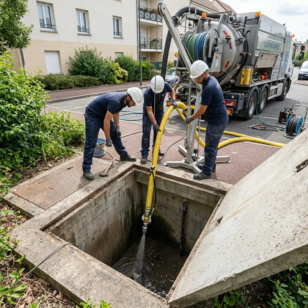 Comment se déroule l’intervention de curage à Louvres ?