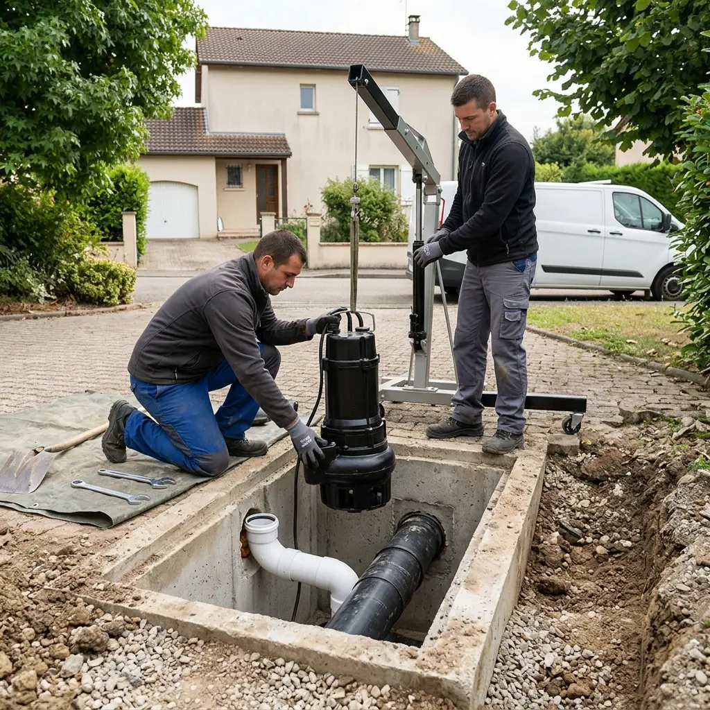 Installation pompe de relevage Dombasle-sur-Meurthe (54110)