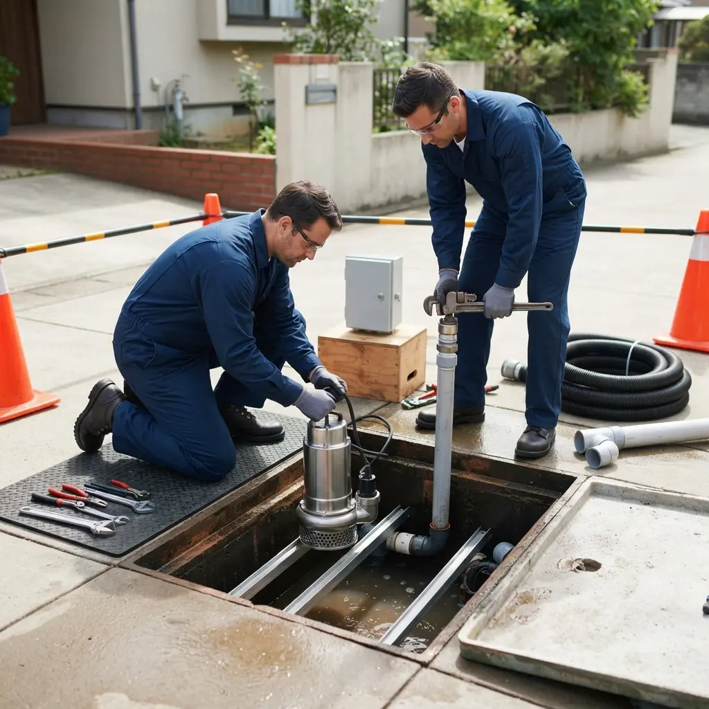 Installation pompe de relevage Haucourt-Moulaine (54860)