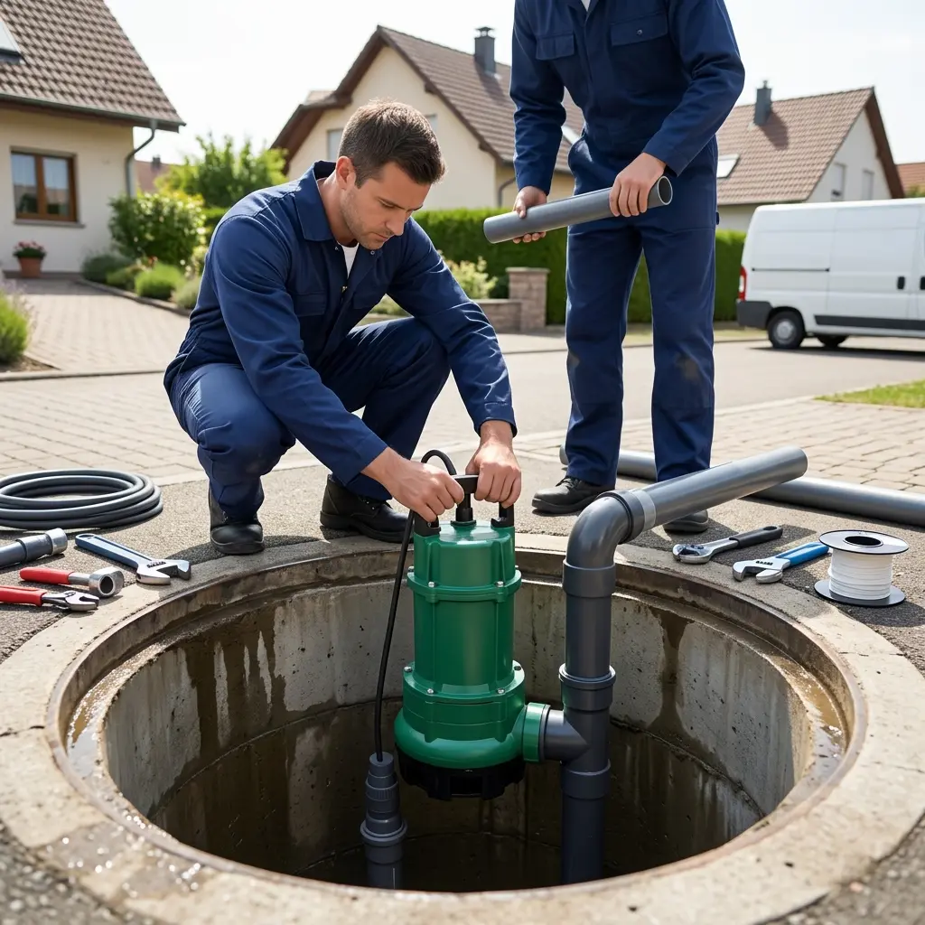 Installation de pompe de relevage étape par étape à Scherwiller