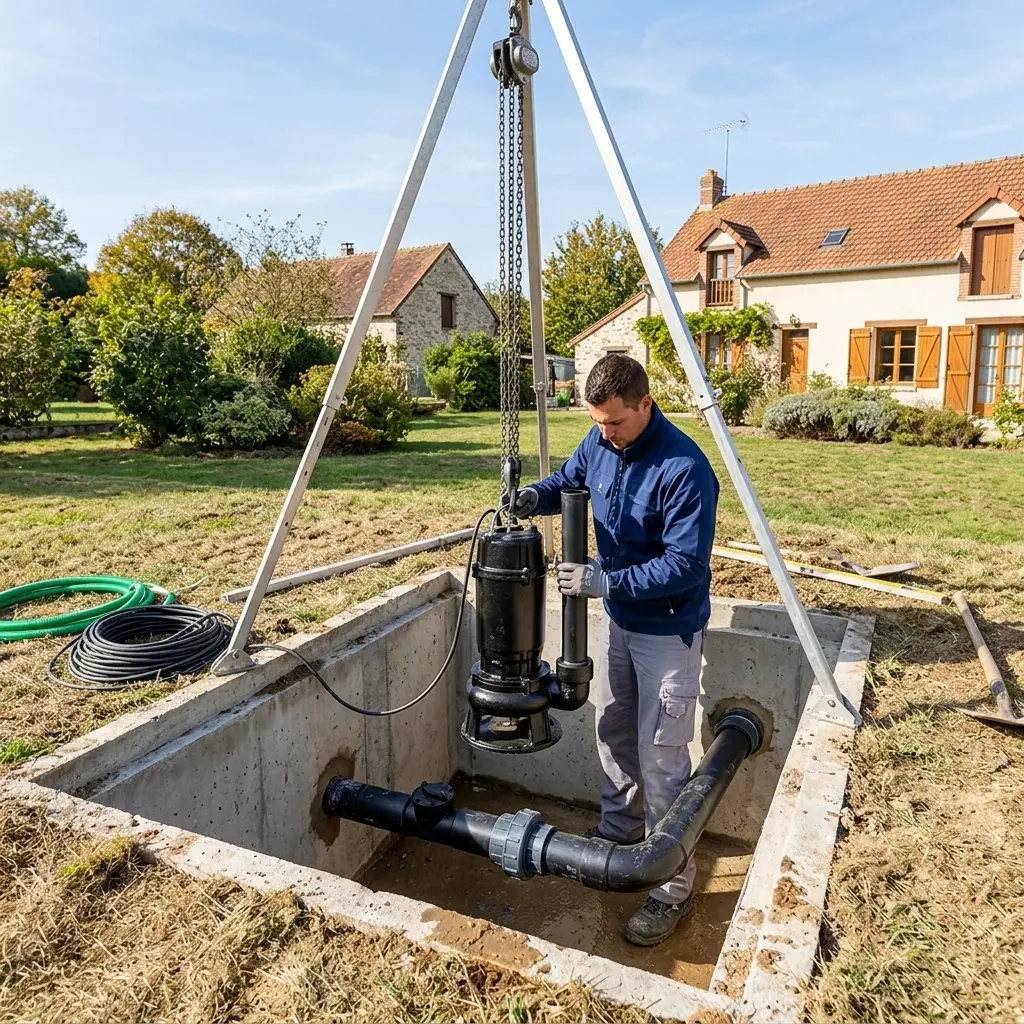 Installation pompe de relevage Chaumes-en-Brie (77390)