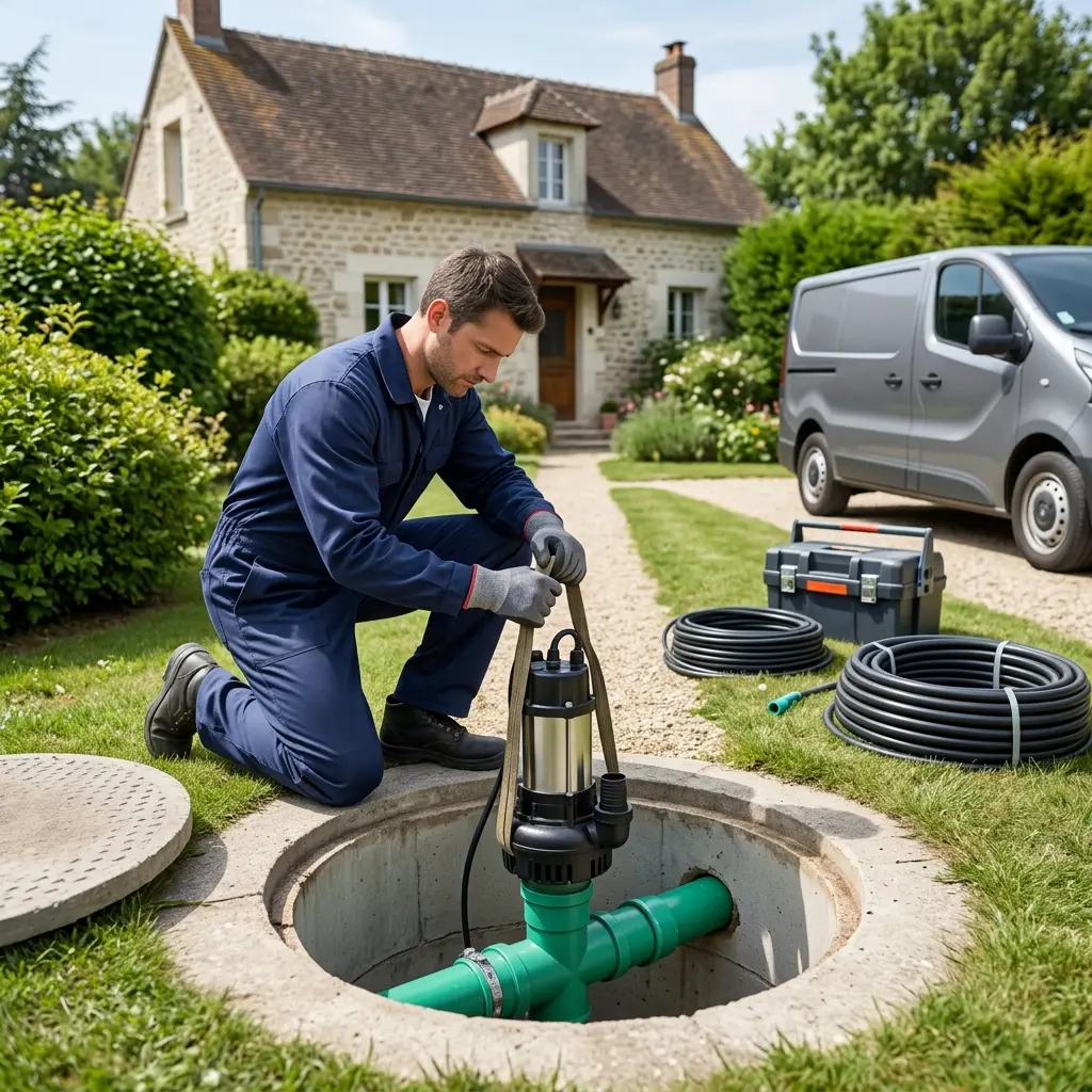 Installation pompe de relevage Vulaines-sur-Seine (77870)