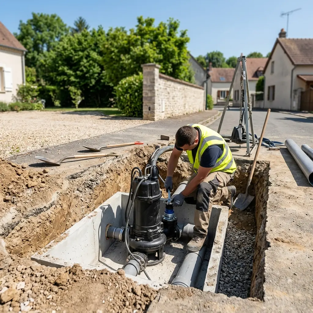 Installation pompe de relevage Limetz-Villez (78270)