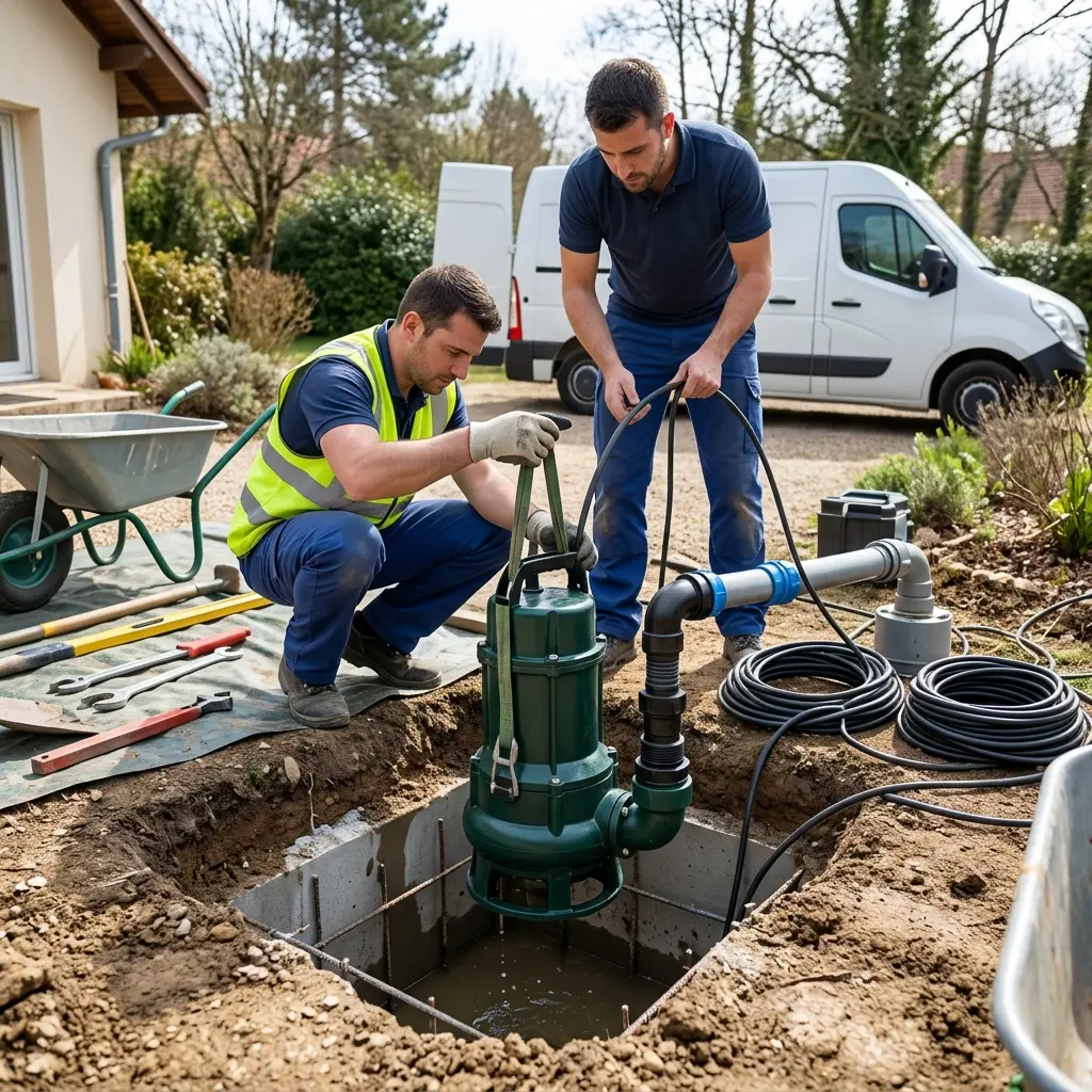 Installation pompe de relevage Le Mesnil-Saint-Denis (78320)