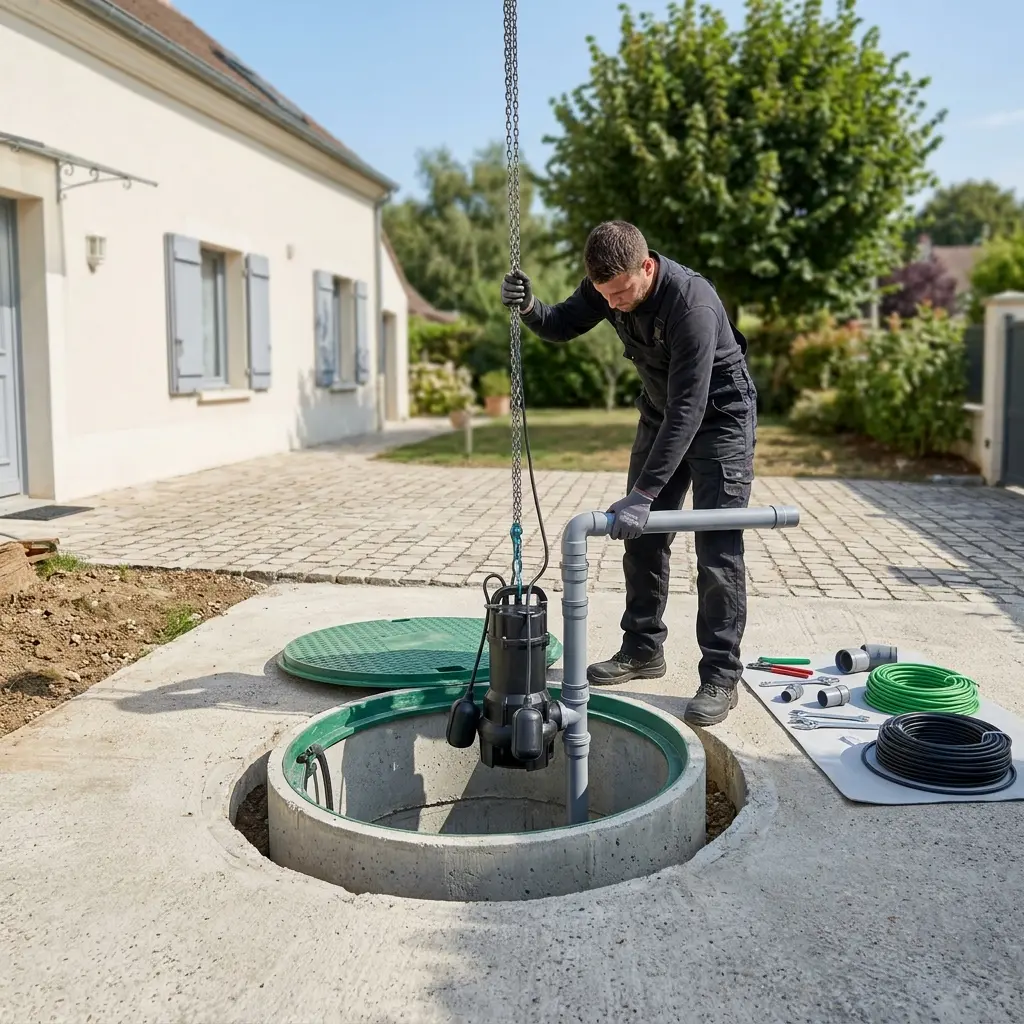 Installation pompe de relevage Andrésy (78570)