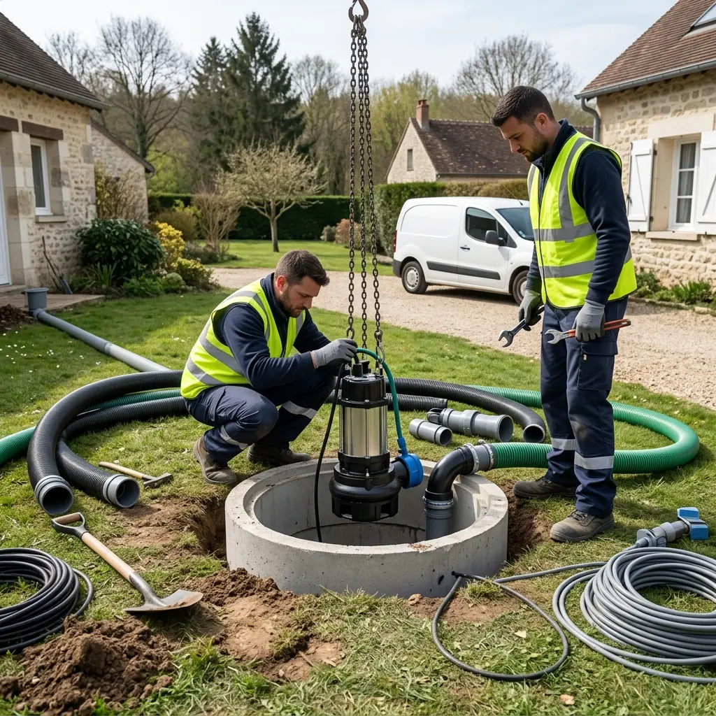 Installation pompe de relevage Saint-Chéron (91530)