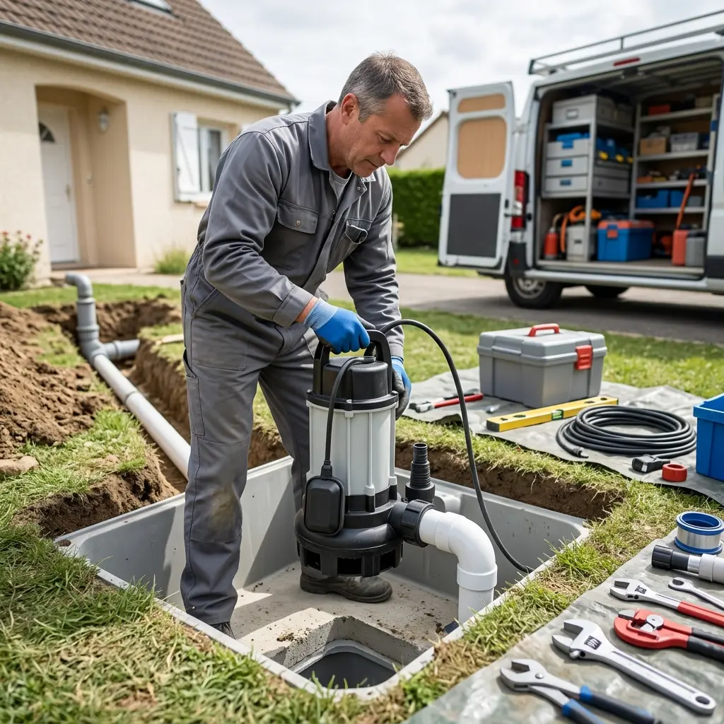 Installation pompe de relevage Crosne (91560)