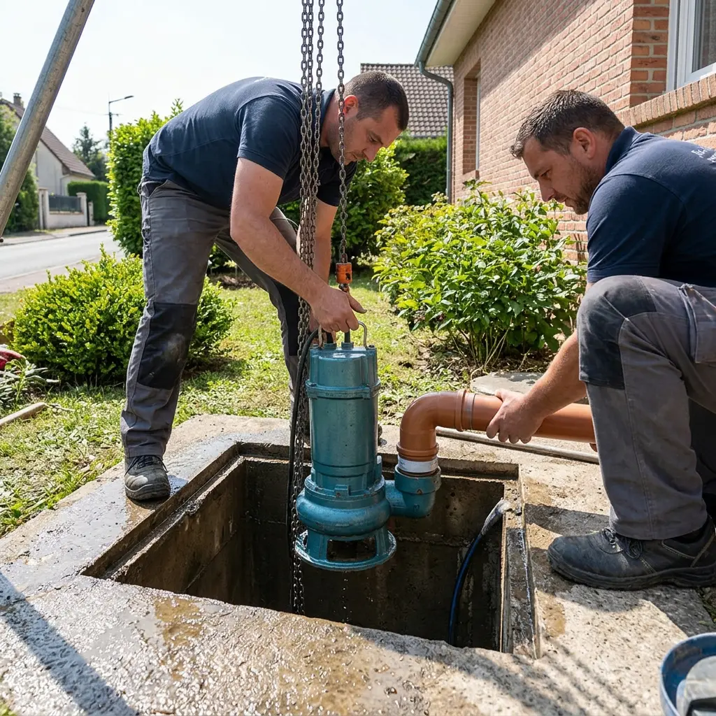 Installation pompe de relevage La Ferté-Alais (91590)