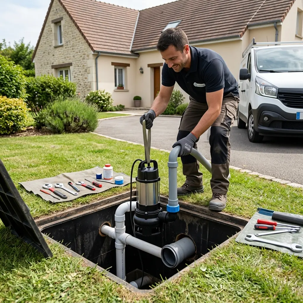 Installation pompe de relevage La Ville-du-Bois (91620)