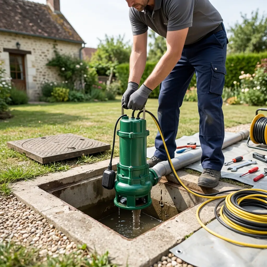 Installation pompe de relevage Cheptainville (91630)