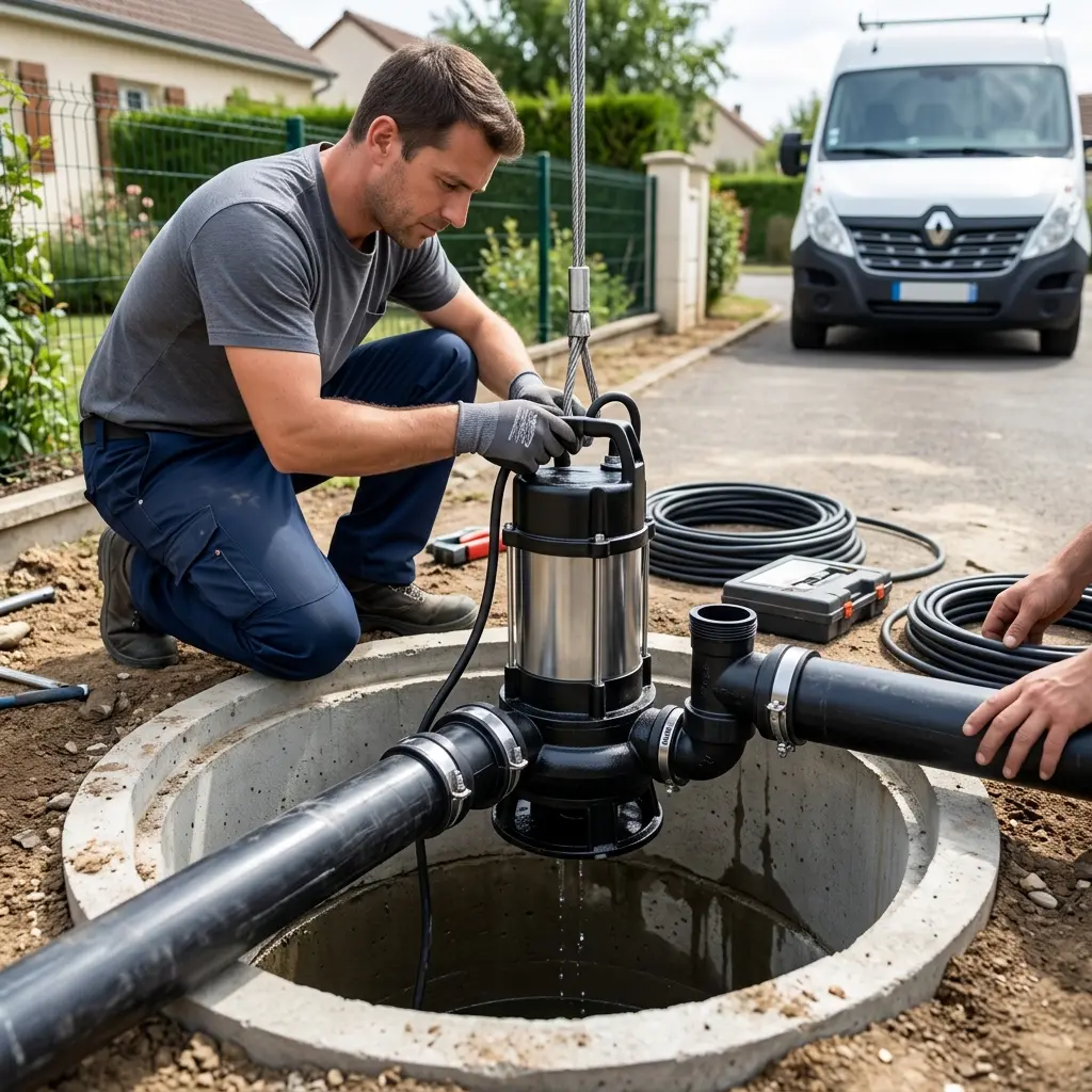 Installation pompe de relevage Angerville (91670)