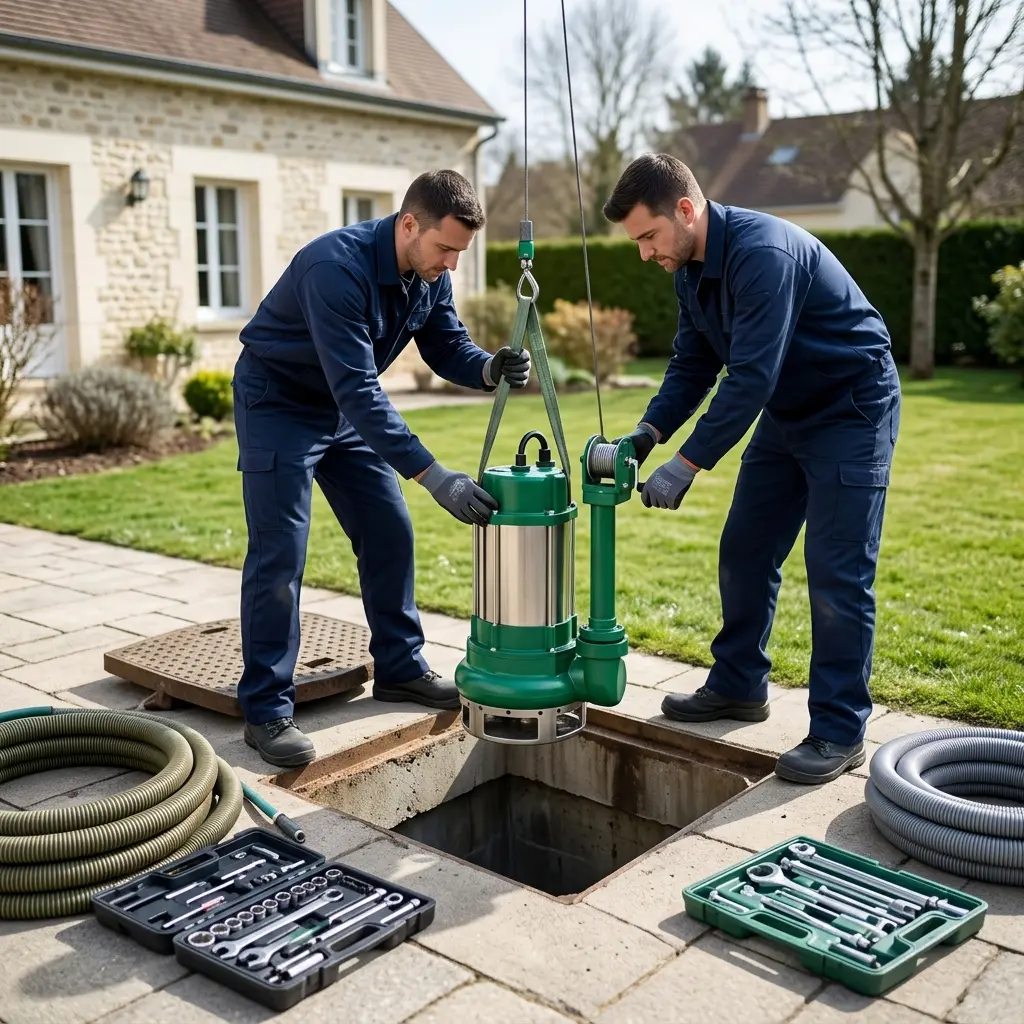 Installation pompe de relevage Vert-le-Petit (91710)