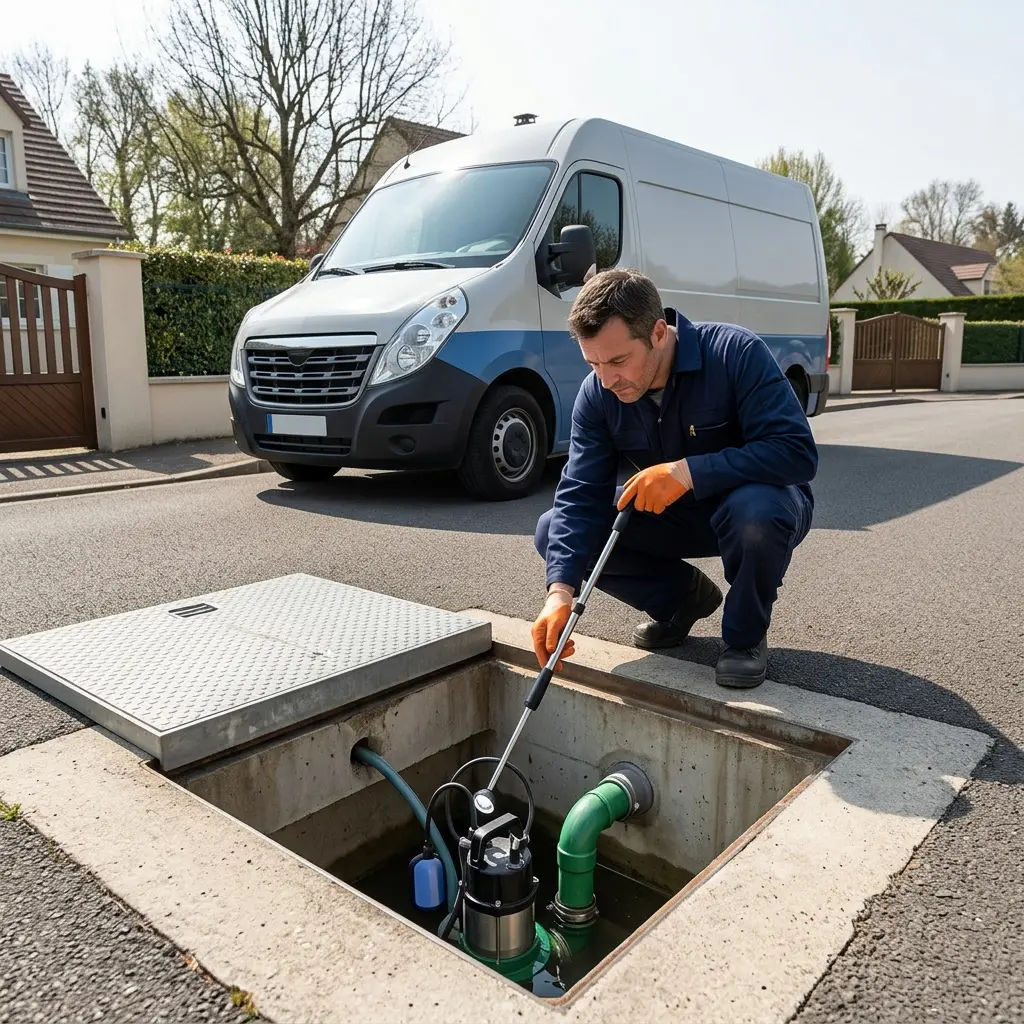 Comment se déroule une installation de pompe de relevage à Saint-Vrain ?