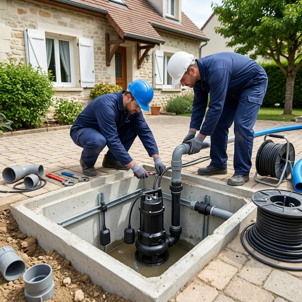 Installation pompe de relevage Marolles-en-Brie (94440)