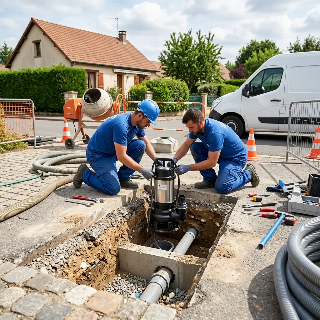 Installation pompe de relevage Mandres-les-Roses (94520)