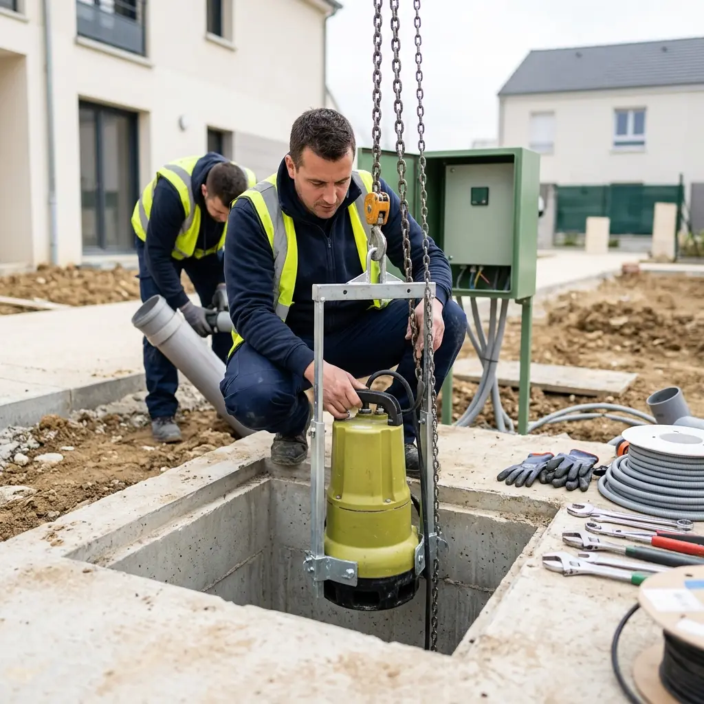 Installation pompe de relevage Pierrelaye (95220)