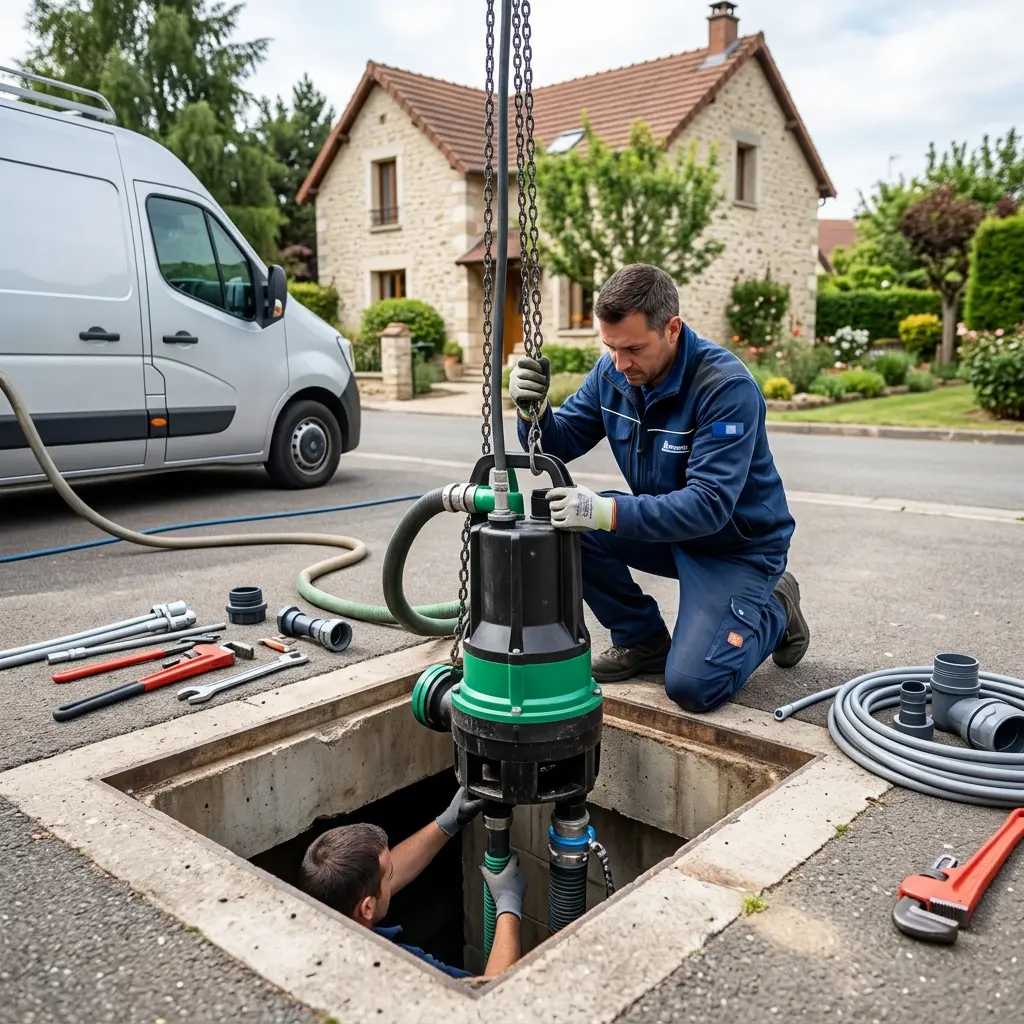 Installation pompe de relevage Saint-Martin-du-Tertre (95270)