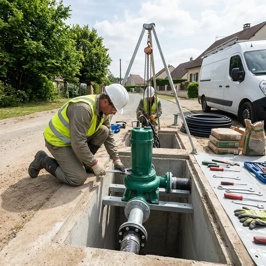 Installation pompe de relevage Fosses (95470)