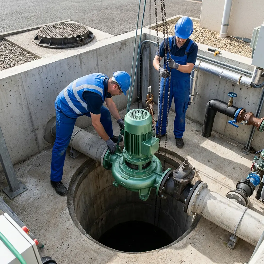Pompe de relevage eaux usées Verneuil-l'Étang (77390)