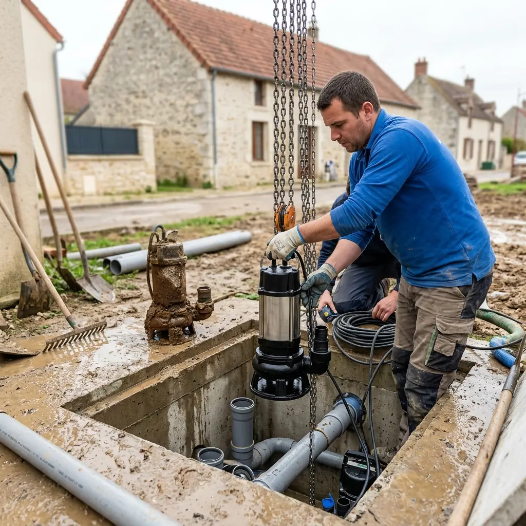 Remplacement pompe de relevage Provins (77160)