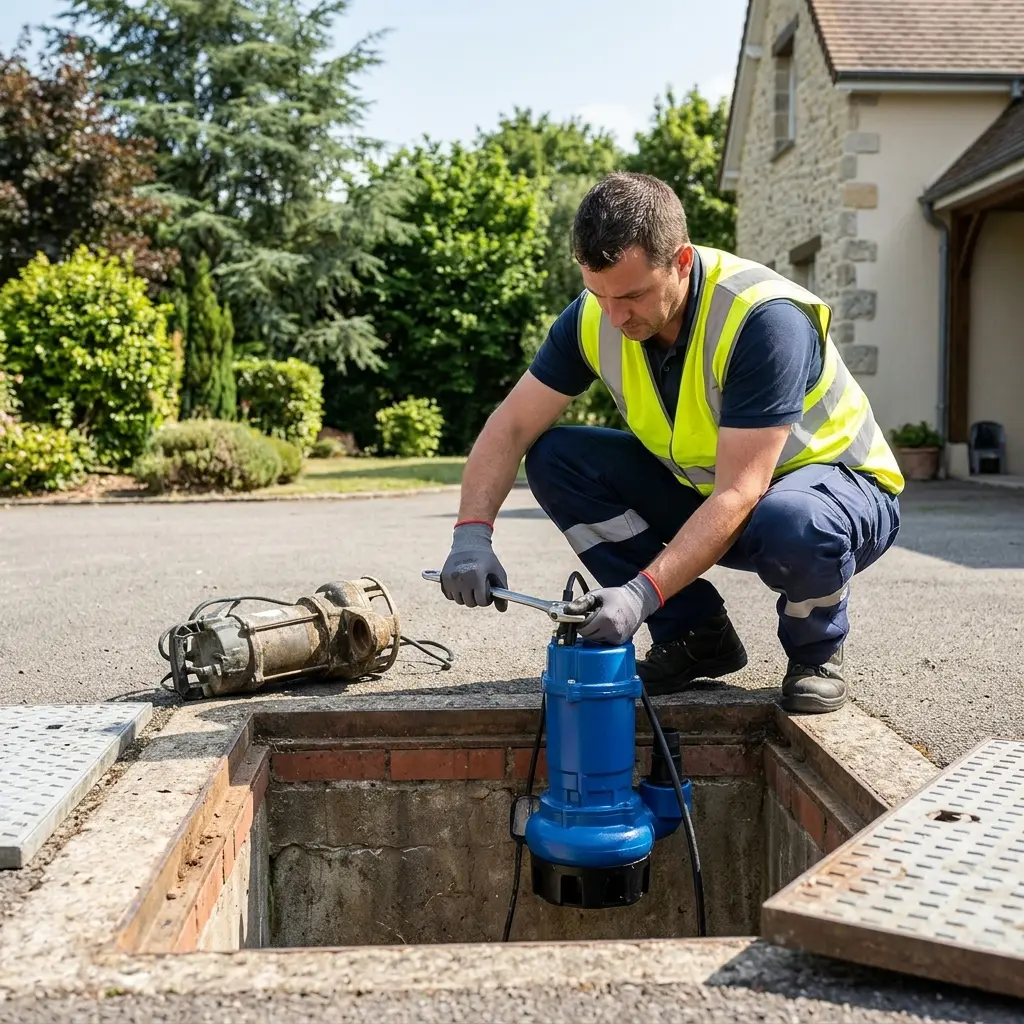 Remplacement pompe de relevage Évry-Grégy-sur-Yerre (77166)
