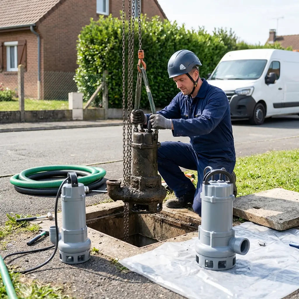 Remplacement pompe de relevage Verneuil-l'Étang (77390)