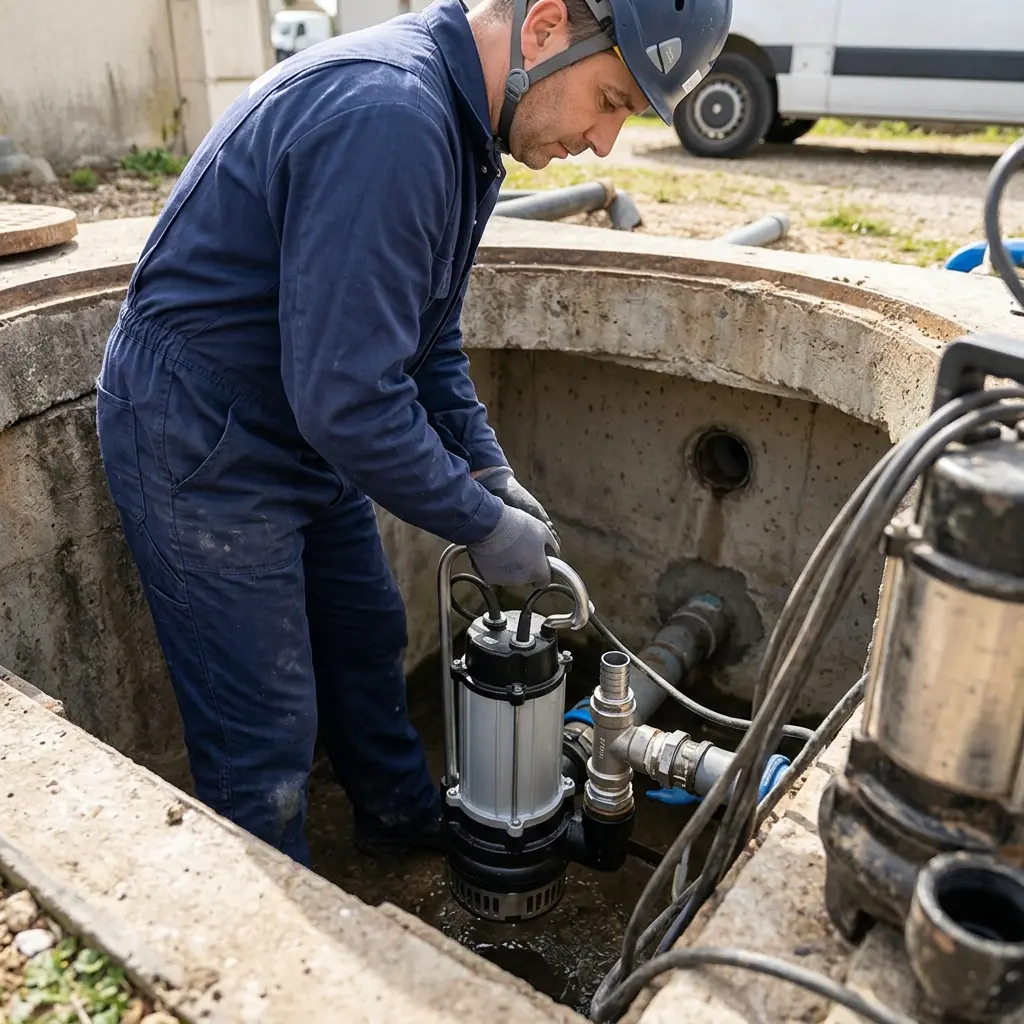 Remplacement pompe de relevage Château-Landon (77570)