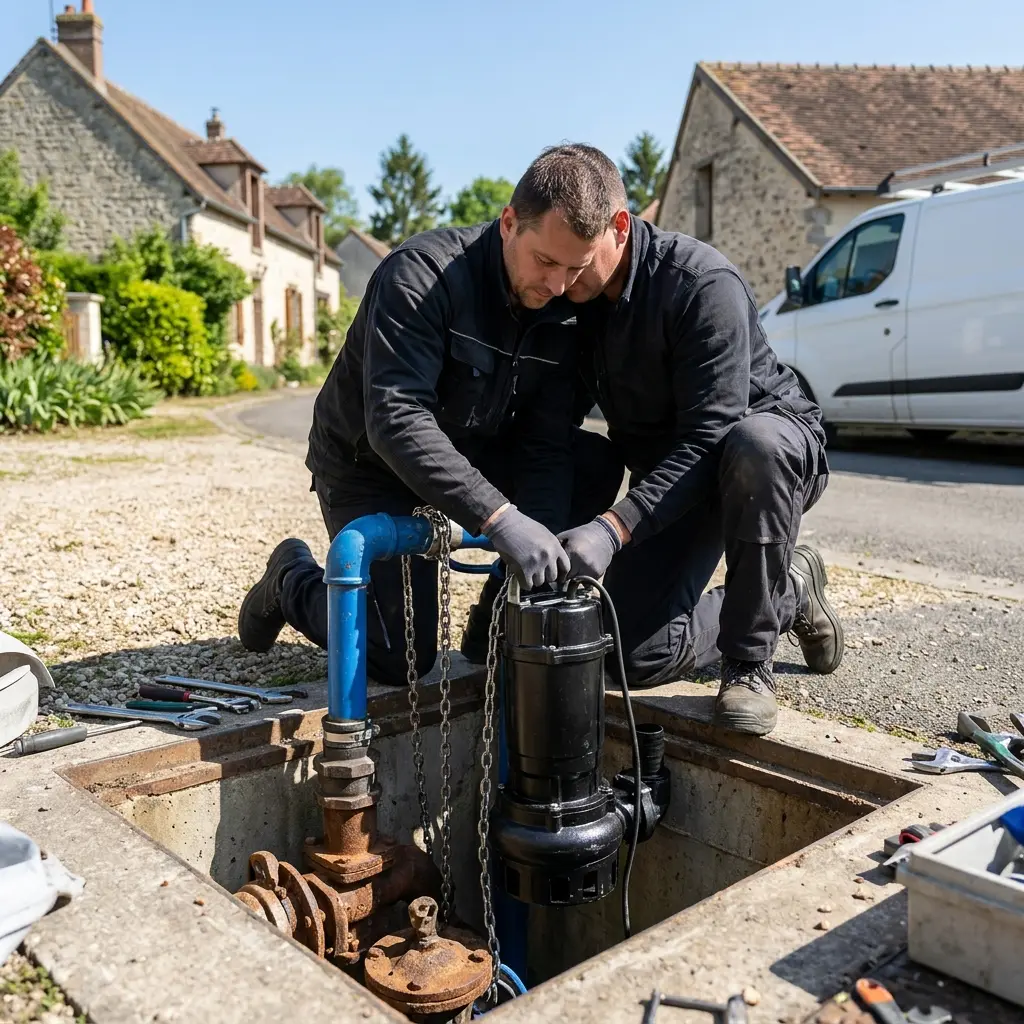 Remplacement pompe de relevage Villiers-sur-Morin (77580)