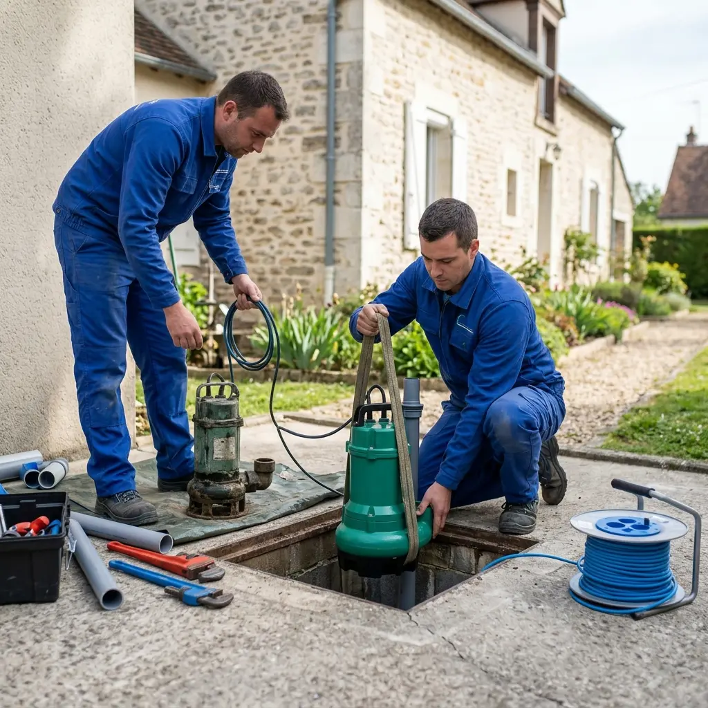 Remplacement pompe de relevage Montigny-sur-Loing (77690)