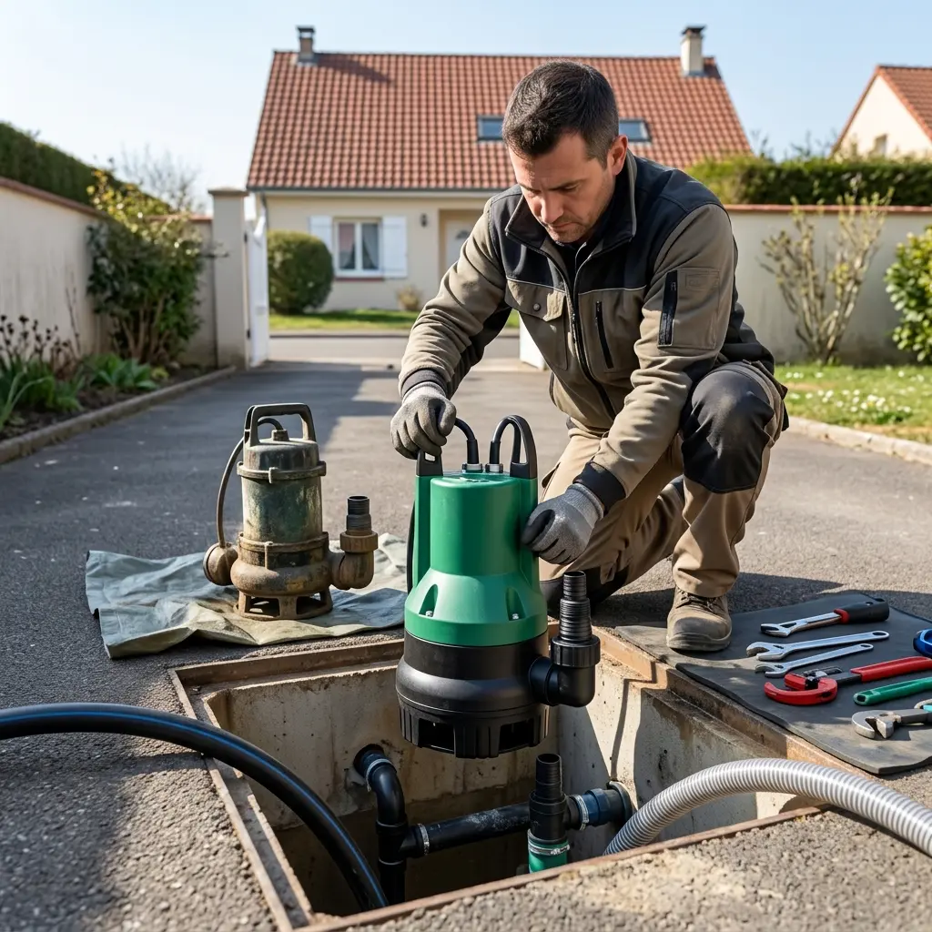 Comment se déroule concrètement le remplacement d'une pompe de relevage à Draveil ?