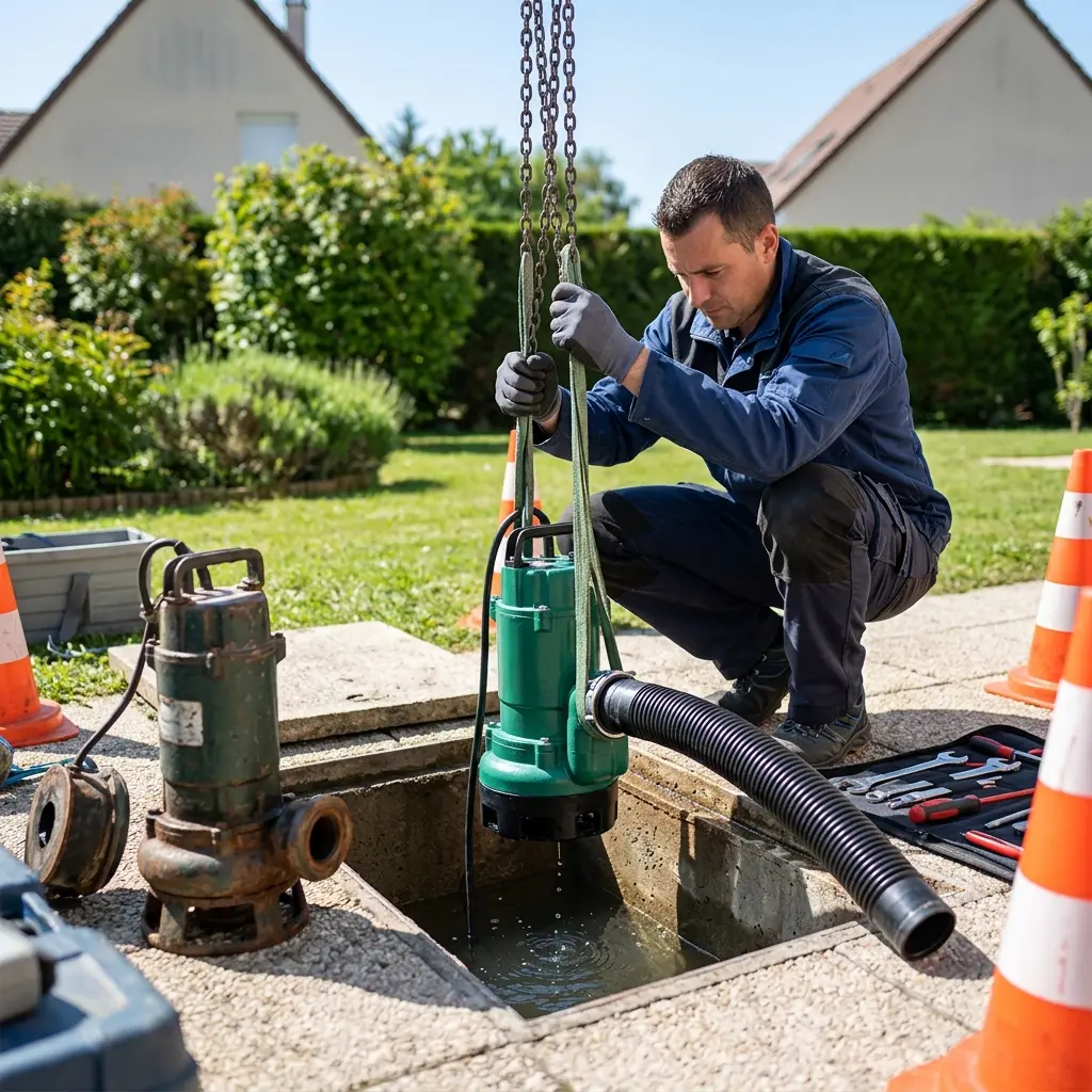 Remplacement pompe de relevage Leuville-sur-Orge (91310)