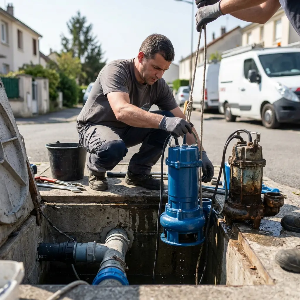 Remplacement pompe de relevage Longpont-sur-Orge (91310)