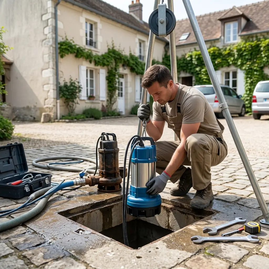 Remplacement pompe de relevage Milly-la-Forêt (91490)