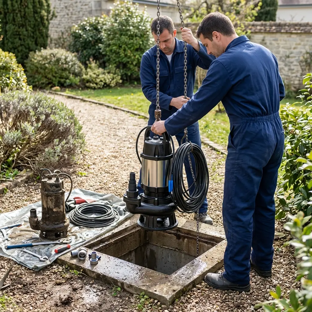 Remplacement pompe de relevage Fontenay-lès-Briis (91640)