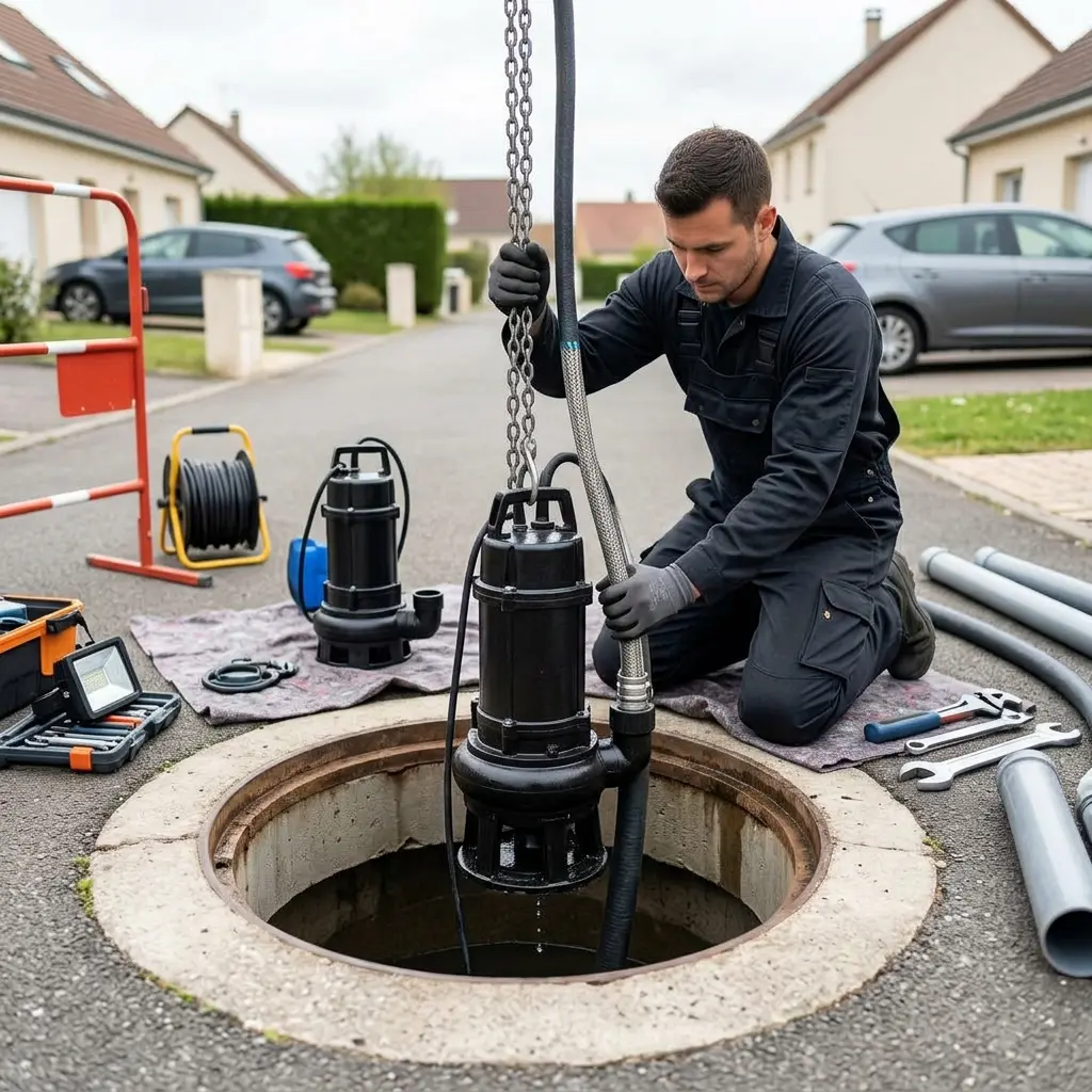 Remplacement pompe de relevage Le Mérévillois (91660)