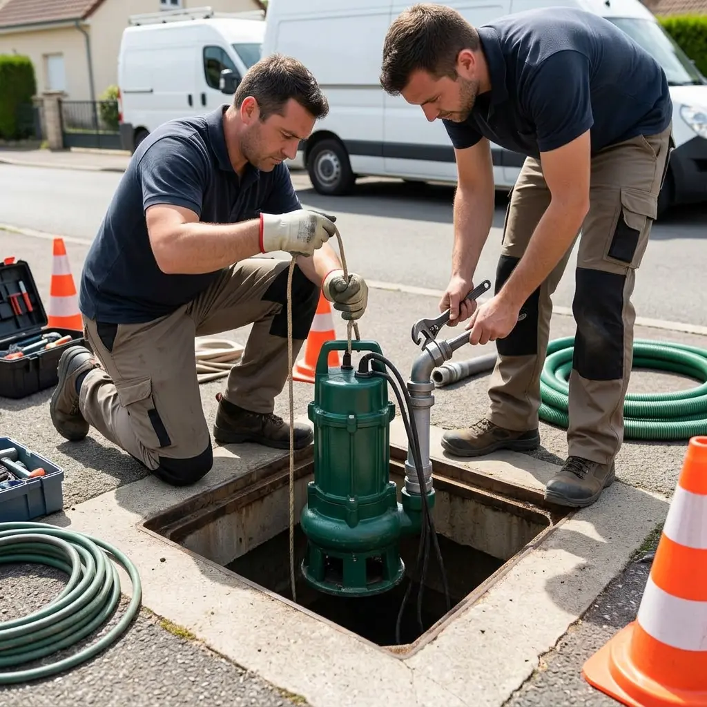 Remplacement pompe de relevage Bruyères-le-Châtel (91680)