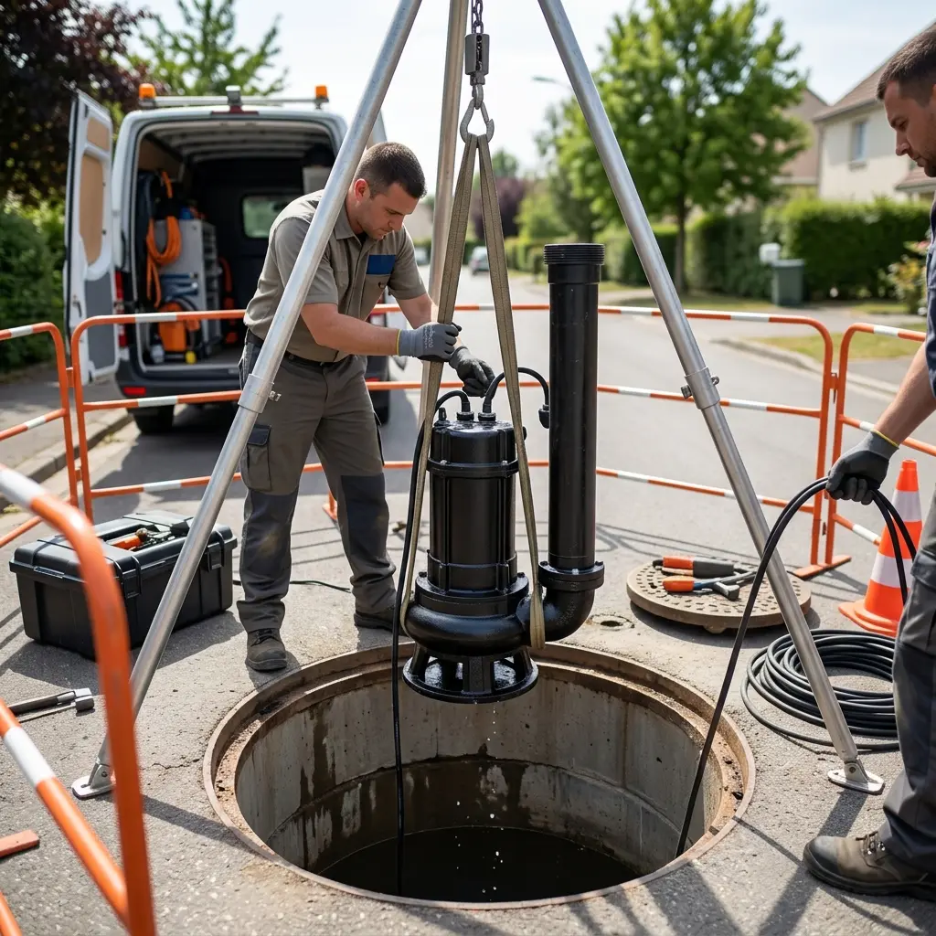 Remplacement pompe de relevage Saint-Vrain (91770)